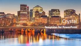  Presentation with virginia - Theme having rosslyn-arlington-virginia-usa-downtown background and a red colored foreground