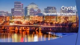  Presentation with virginia - PPT theme enhanced with rosslyn arlington virginia usa downtown background and a teal colored foreground