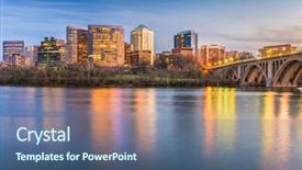  Presentation with virginia - Slide deck featuring rosslyn arlington virginia usa skyline background and a ocean colored foreground