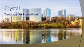  Presentation with virginia - Slides consisting of rosslyn-arlington-virginia-usa-skyline background and a sky blue colored foreground