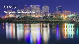  Presentation with virginia - Presentation theme consisting of rosslyn-arlington-virginia-usa-skyline background and a navy blue colored foreground