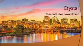  Presentation with virginia - Beautiful PPT theme featuring rosslyn arlington virginia usa skyline backdrop and a lemonade colored foreground
