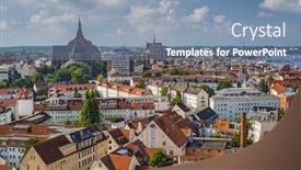  Presentation with skyline - Amazing slide set having rostock-germany-city-skyline backdrop and a seafoam green colored foreground