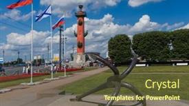  Presentation with island - PPT layouts having rostral-column-on-vasilievsky-island background and a tawny brown colored foreground