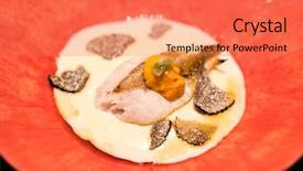  Presentation with grilled - Cool new presentation with rosy seabass with sea urchin backdrop and a  colored foreground