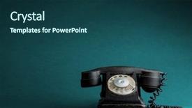  Presentation with turquoise - Presentation theme enhanced with rotary equipments - old phone on the turquoise background and a ocean colored foreground