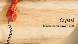  Presentation with black and white old phone - PPT layouts featuring rotary equipments - old red phone cable background and a lemonade colored foreground