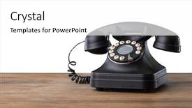  Presentation with telephone - Presentation theme featuring rotary equipments - vintage black telephone background and a white colored foreground