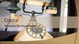  Presentation with technology old vintage television - Slide set having rotary equipments - vintage old phone background and a soft green colored foreground