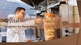  Presentation with fast food - PPT layouts featuring rotate - fast food and cooking concept background and a coral colored foreground