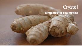  Presentation with ginger - Cool new slide set with rotate - fresh ginger in rotation backdrop and a coral colored foreground
