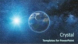  Presentation with earth science - Slides with rotate - sunrise view from space background and a ocean colored foreground