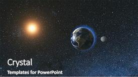  Presentation with sun star - Colorful theme enhanced with rotate - sunrise view from space backdrop and a wine colored foreground