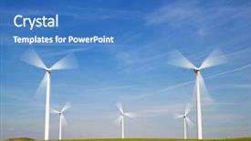  Presentation with electric power distribution systems - Cool new slide deck with wind lines - windmills for electric power production backdrop and a  colored foreground