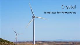  Presentation with windmills - Slide deck with rolling mill - windmills for electric power production background and a light blue colored foreground