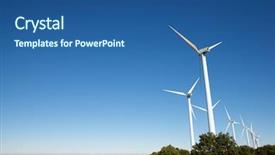  Presentation with electric pole electrical power poles - Presentation with windmills for electric power production background and a ocean colored foreground