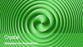  Presentation with green emerlad - PPT theme consisting of rotational motion graphics - green spirals background background and a  colored foreground