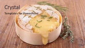  Presentation with camembert - PPT theme having roti - baked camembert background and a coral colored foreground