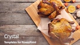  Presentation with wooden board for oktoberfest - Presentation design with roti - board with roasted beer can background and a coral colored foreground