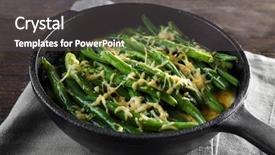  Presentation with cacao bean - Slide deck consisting of roti - frying pan with delicious green background and a  colored foreground