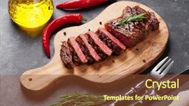  Presentation with beef steak bbq strip steak - Amazing slide set having roti - grilled sliced beef steak backdrop and a tawny brown colored foreground