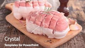  Presentation with raw meat - Presentation theme enhanced with roti - raw meat on board background and a tawny brown colored foreground