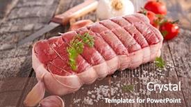  Presentation with roast beef - Presentation consisting of roti - roast beef and ingredient background and a  colored foreground