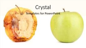  Presentation with apple - Slide deck enhanced with rotten apple and fresh apple background and a blonde colored foreground