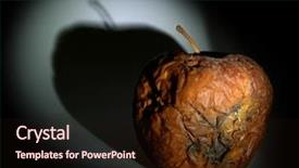  Presentation with play - Slide deck featuring rotten apple in dark play background and a wine colored foreground