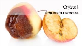  Presentation with history earth globe isolated white - Beautiful PPT theme featuring rotten apple isolated on white backdrop and a  colored foreground