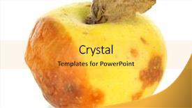  Presentation with fresh water splash green apple isolated white - PPT layouts enhanced with rotten apple isolated on white background and a  colored foreground
