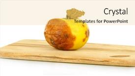  Presentation with wooden board for oktoberfest - Slide deck having rotten apple on wooden board background and a  colored foreground