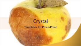  Presentation with white - Colorful theme enhanced with rotten apples isolated on white backdrop and a  colored foreground