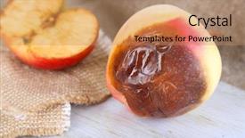  Presentation with wooden board for oktoberfest - Cool new PPT theme with rotten apples on wooden board backdrop and a  colored foreground