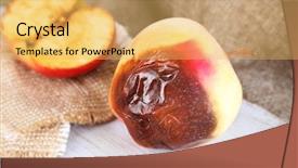  Presentation with wooden board for oktoberfest - Slide set with rotten apples on wooden board background and a  colored foreground