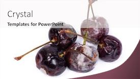  Presentation with cherry - Presentation with rotten-cherry-isolated-on-white background and a white colored foreground