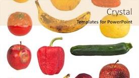  Presentation with fruits - Presentation theme with rotten-fruits-and-vegetables-isolated background and a yellow colored foreground