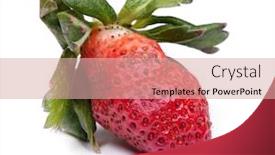  Presentation with strawberry - Slide set enhanced with rotten-strawberry-isolated-on-white background and a coral colored foreground