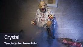  Presentation with clothing - Presentation design featuring rotteness bones - hungry chained monster with bloody background and a ocean colored foreground