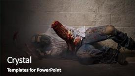  Presentation with blood - Presentation theme consisting of rotteness bones - man chained with blood background and a black colored foreground