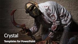  Presentation with murder blood - Audience pleasing presentation design consisting of rotteness bones - murder man chained with blood backdrop and a wine colored foreground