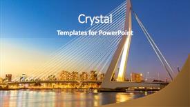  Presentation with erasmus - PPT layouts featuring rotterdam - erasmus bridge over the river background and a ocean colored foreground