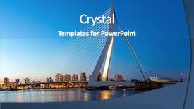  Presentation with erasmus - Slides with rotterdam - panorama erasmus bridge background and a teal colored foreground