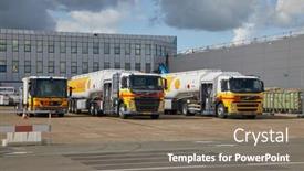  Presentation with fossil fuel - Presentation theme enhanced with rotterdam-airport-the-netherlands-circa background and a violet colored foreground
