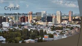  Presentation with view of rotterdam city - Presentation design consisting of rotterdam-city-center-high-angle background and a light blue colored foreground