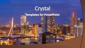  Presentation with cityscape - Audience pleasing theme consisting of rotterdam cityscape - netherlands - architecture background backdrop and a ocean colored foreground
