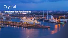  Presentation with cityscape - Slide deck with rotterdam-cityscape-netherlands-architecture-background background and a teal colored foreground