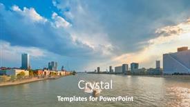  Presentation with cityscape - Presentation theme enhanced with rotterdam-cityscape-view-over-nieuwe background and a gray colored foreground