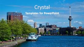  Presentation with cityscape - Cool new theme with rotterdam-cityscape-with-euromast-observation backdrop and a teal colored foreground