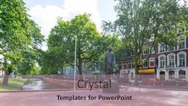  Presentation with dam - PPT layouts consisting of rotterdam-netherlands-august-10-2016 background and a coral colored foreground